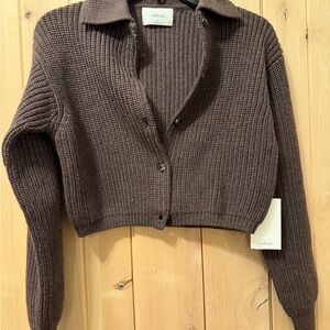 Wilfred Brown Cropped cardigan NWT XS